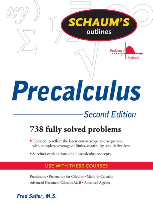 Title details for Schaum's Outline of PreCalculus by Fred Safier - Available
